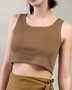 Figwood Ribbed Cropped Tank