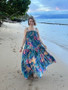 Tropical Smocked Tiered Maxi Dress