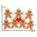 Personalized Gingerbread Cookies Family of 7 Xmas Ornament