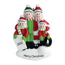Personalized Family of 4 Winter Outdoor Christmas Ornament
