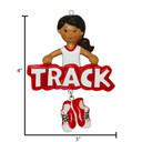 Personalized Red African American Girl Track Runner Ornament