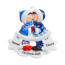 Personalized Snow Couple Kisses Ornament