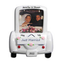 Personalized Wedding Photo Frame Car Just Married Ornament