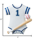 Personalized Blue Baseball Baby Onesie Ornament