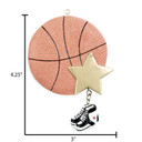 Personalized Basketball Ball and Shoes Star Hooper Ornament