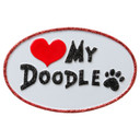 Personalized Love my Doodle Dog Paw Christmas Ornament