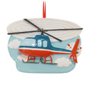 Personalized Helicopter with Clouds Christmas Ornament