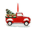 Personalized Snowy Truck with Tree Christmas Ornament