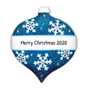Personalized Dark Blue Snowflake Christmas Ball Ornament