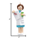 Personalized Female Brunette Pharmacist Medical Ornament