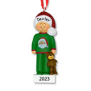Personalized Boy with Teddy Bear Christmas Pajamas Ornament