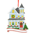 Personalized Festive Victorian House Christmas Ornament