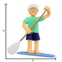 Personalized Male with Cap Paddle Board Ornament