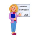 Personalized Blonde Female Teacher Appreciation Ornament