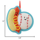 Personalized Hot Dog and Baseball Sports Food Ornament