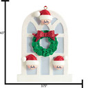 Personalized Family of 3 Christmas Window Wreath Ornament