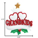 Personalized Two Grandkids Hearts Christmas Tree Ornament