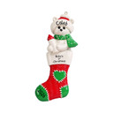 Personalized Baby Polar Bear in Red Christmas Ornament