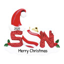 Personalized Red Lettered Son Christmas Ornament