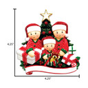 Personalized Family of 3 in Christmas Pajamas Gifts Ornament