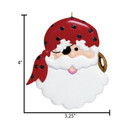 Personalized Pirate Santa Bandana Christmas Ornament