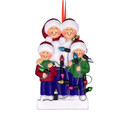 Personalized Family of 4 Tangled in Christmas Light Ornament