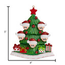 Personalized Family of 5 Faces on Christmas Tree Ornament