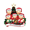 Personalized Family of 5 in Christmas Pajamas Gifts Ornament