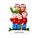 Personalized Family of 5 in Ugly Christmas Sweater Ornament