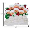 Personalized Family of 8 Snowball Fight Christmas Ornament