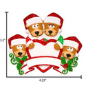 Personalized Brown Bear Family of 4 Christmas Ornament