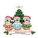 Personalized Penguin with Sweater Family of 3 Ornament