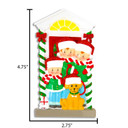 Personalized Family of 3 with Pet Dog by the Door Ornament