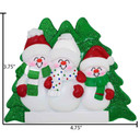 Personalized Snowman Family of 3 with Winter Attire Ornament