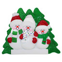 Personalized Snowman Family of 3 with Winter Attire Ornament