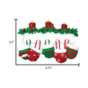 Personalized Family of 5 Hanging Mittens Christmas Ornament