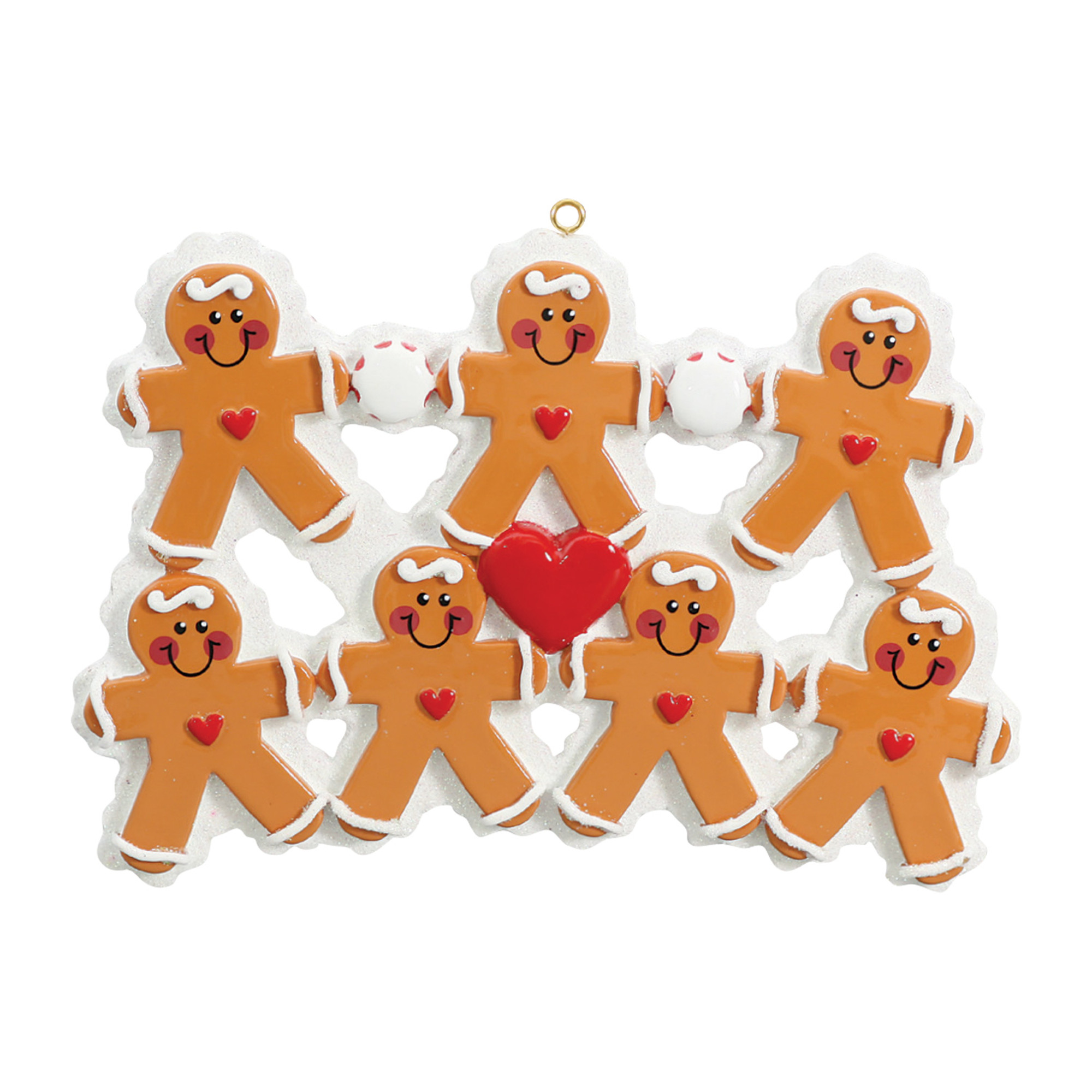 Personalized Gingerbread Cookies Family of 7 Xmas Ornament