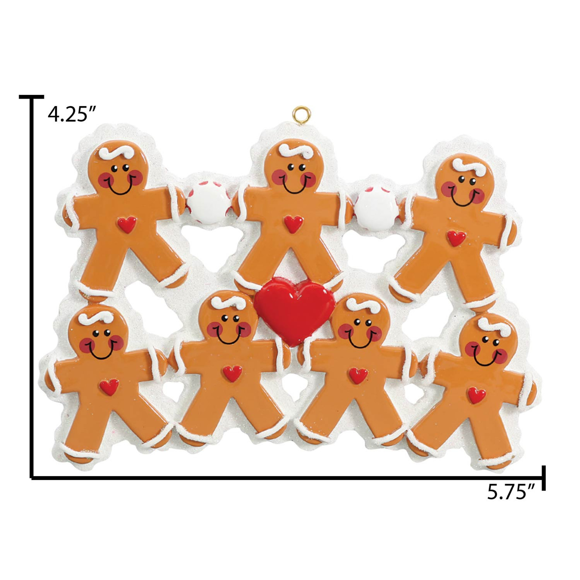 Personalized Gingerbread Cookies Family of 7 Xmas Ornament