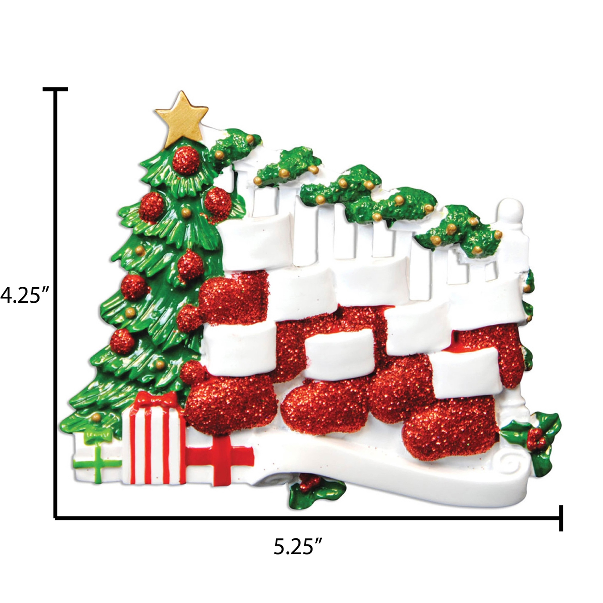 Personalized Bannister Stocking Family of 8 Xmas Ornament