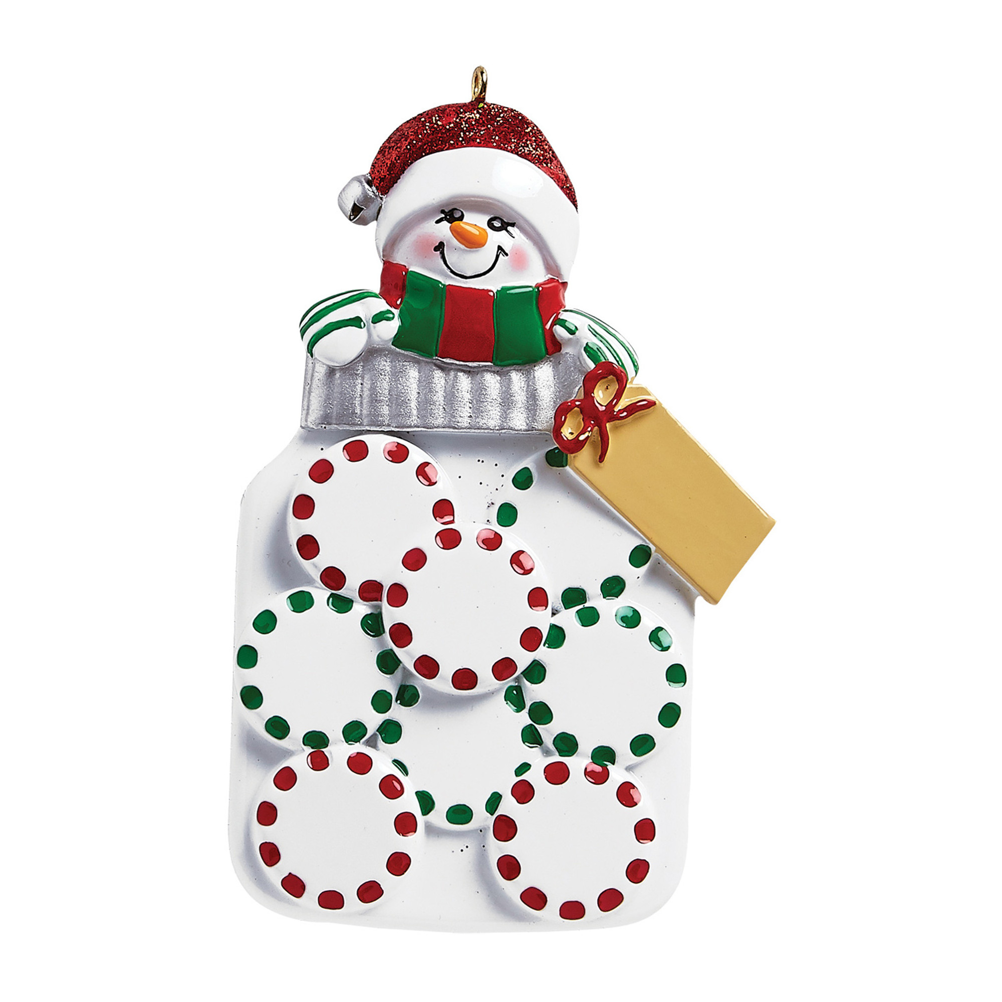 Personalized Gingerbread Jar Family of 8 Christmas Ornament