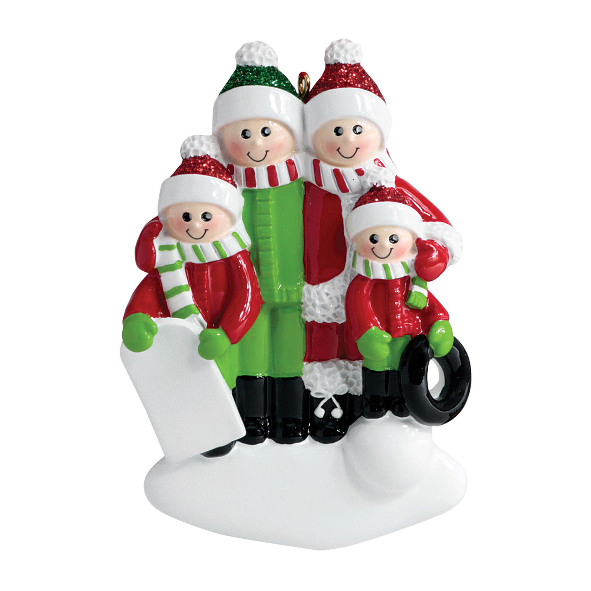 Personalized Family of 4 Winter Outdoor Christmas Ornament
