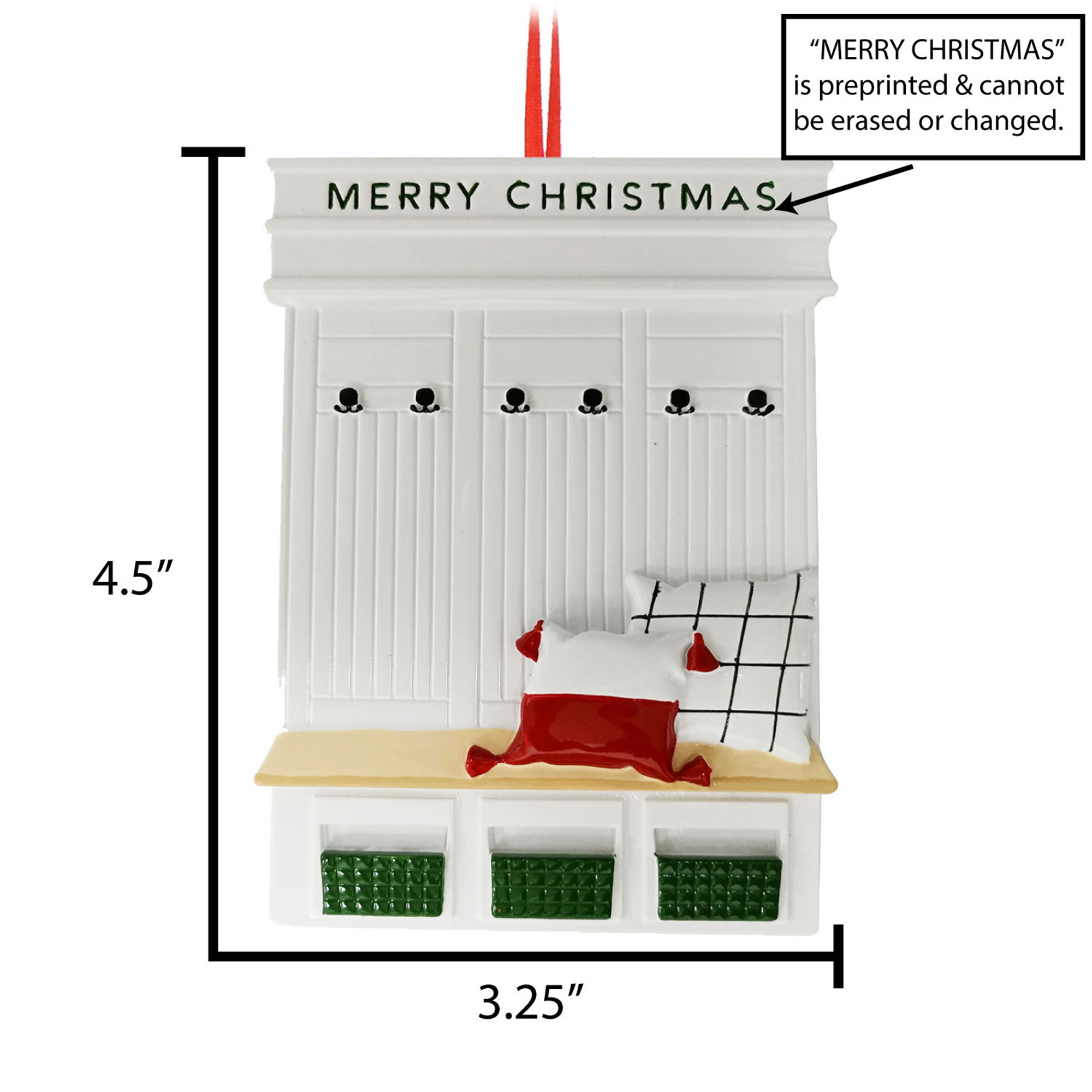 Personalized Shoe and Coat Rack Family of 3 Ornament