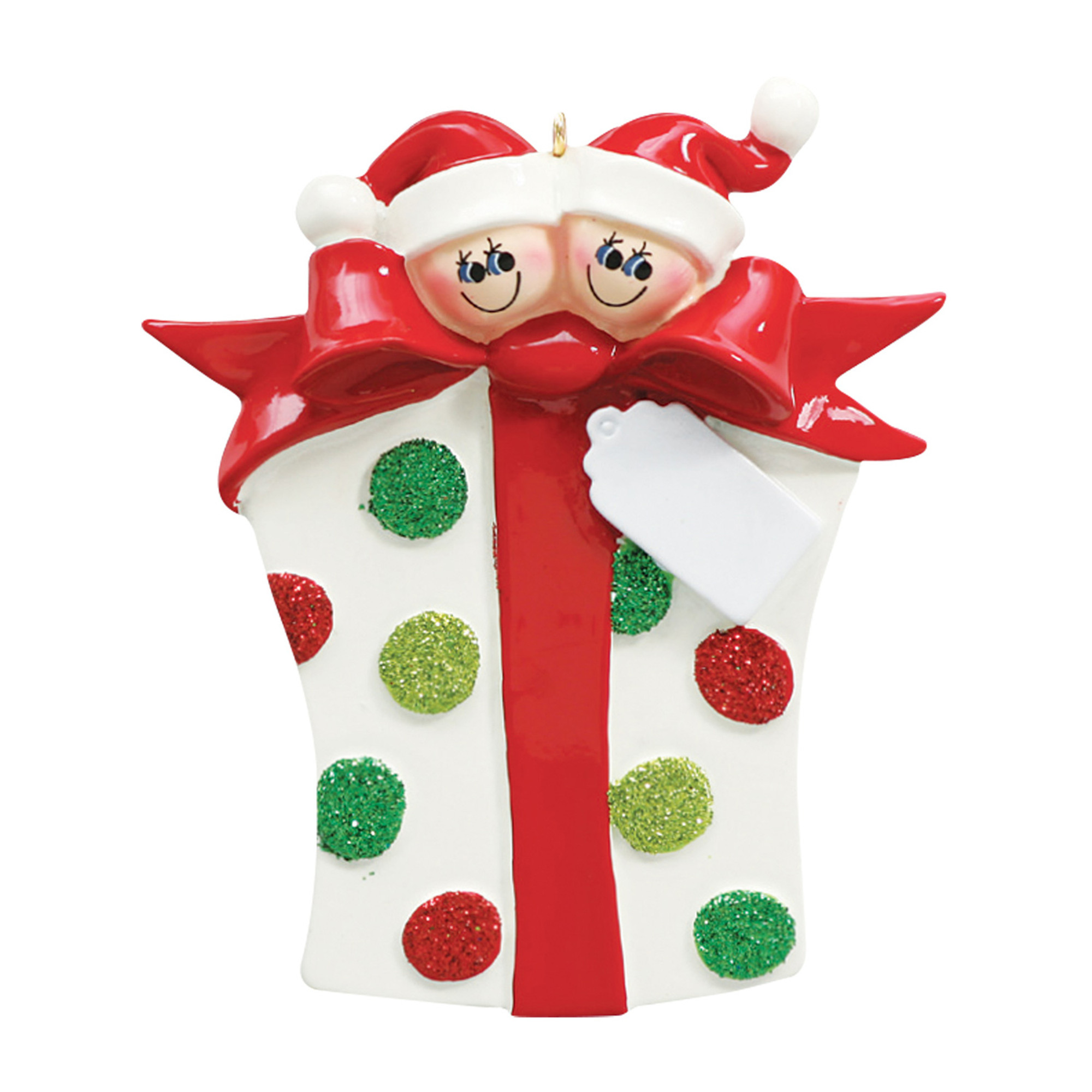 Personalized Couple in Christmas Present Ornament
