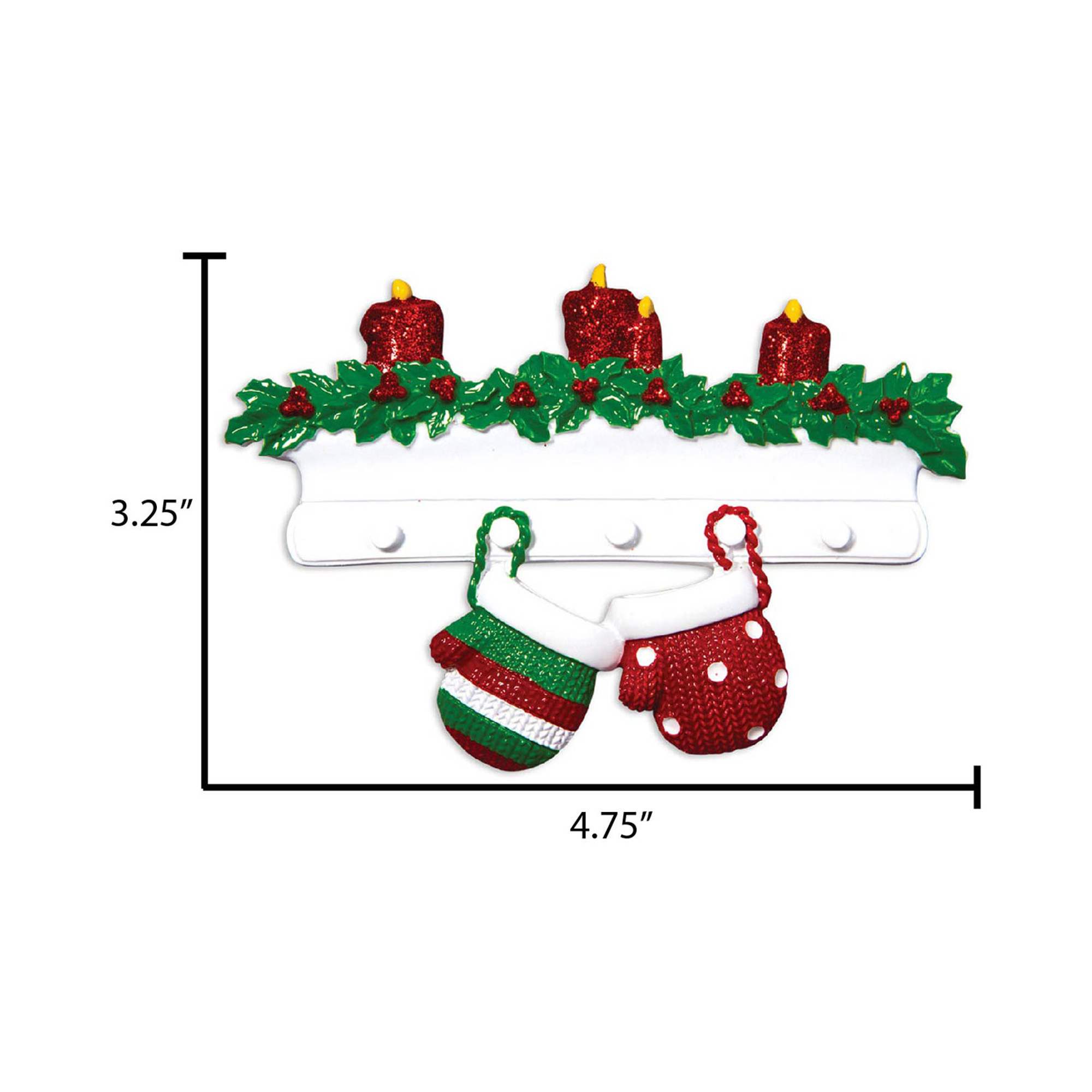 Personalized Couple Winter Gloves Hanging Christmas Ornament
