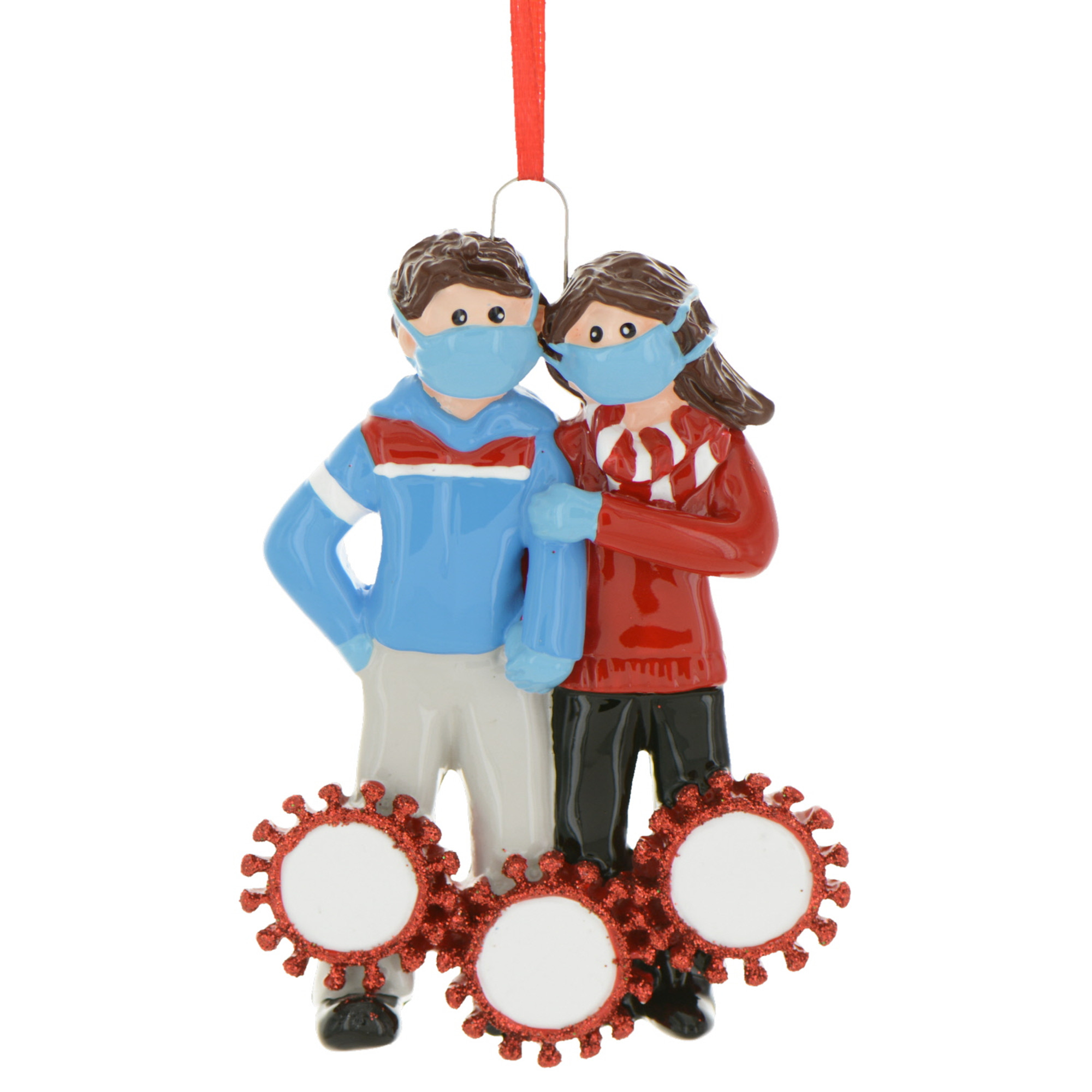 Personalized Masked Couple Pandemic Ornament