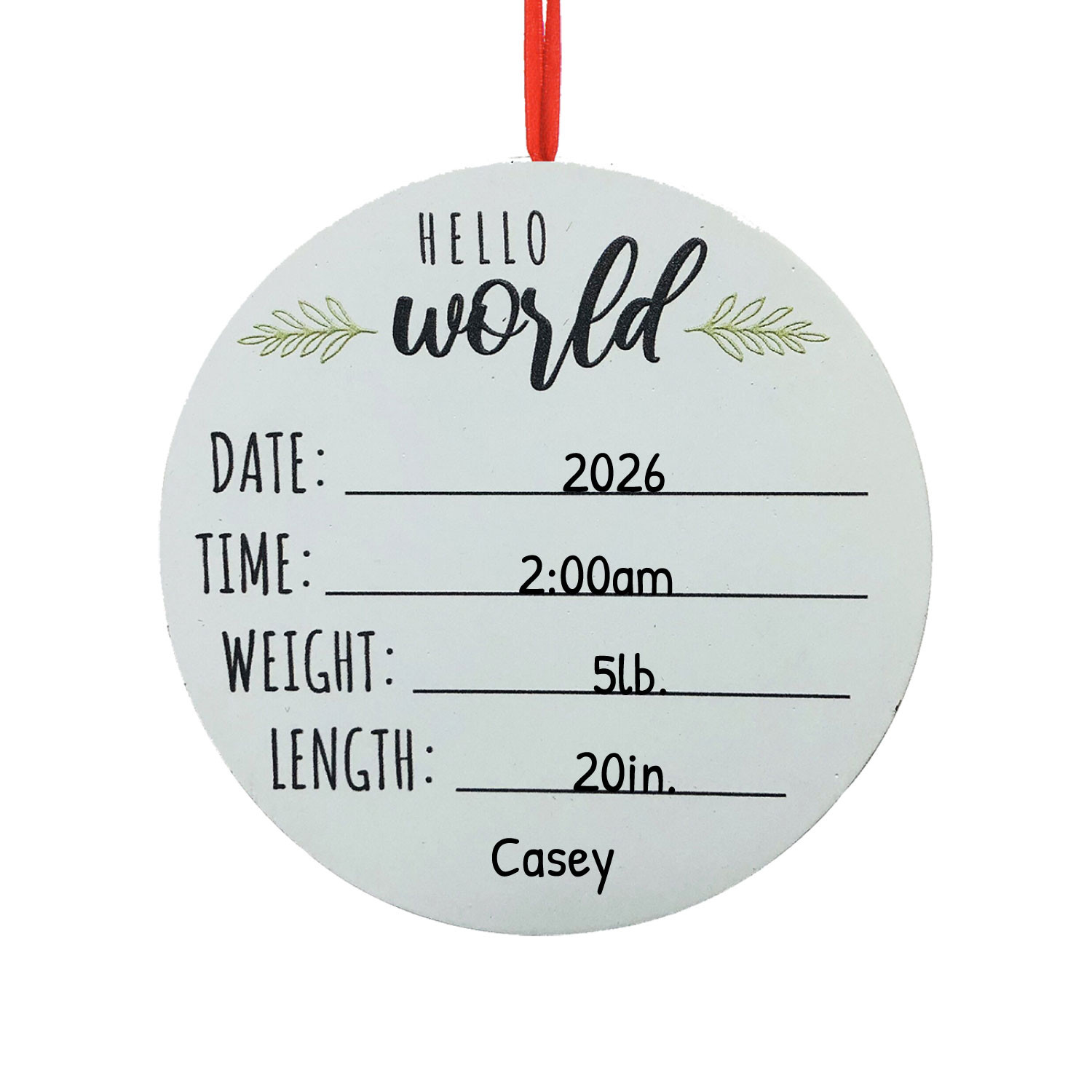 Personalized Newborn Baby States Keepsake Ornament