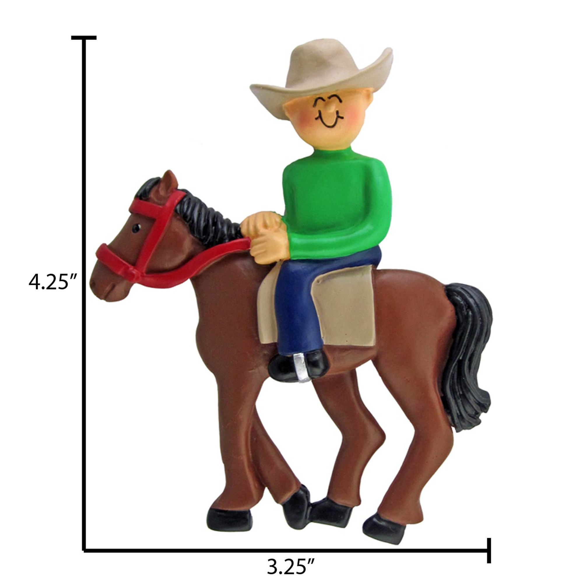 Personalized Equestrian Ornament Caucasian Male Rider