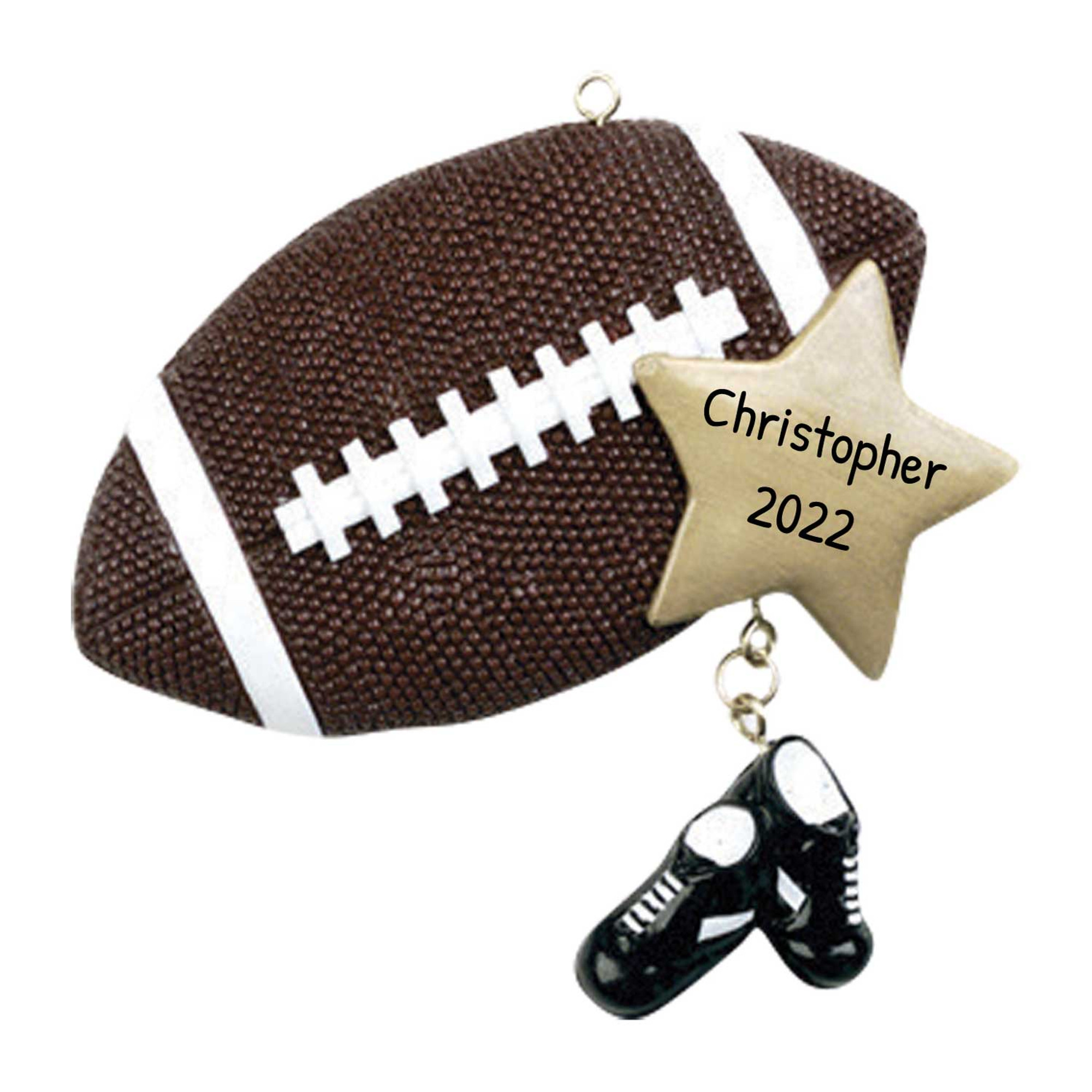 Personalized Football Ball and Shoes Star Player Ornament