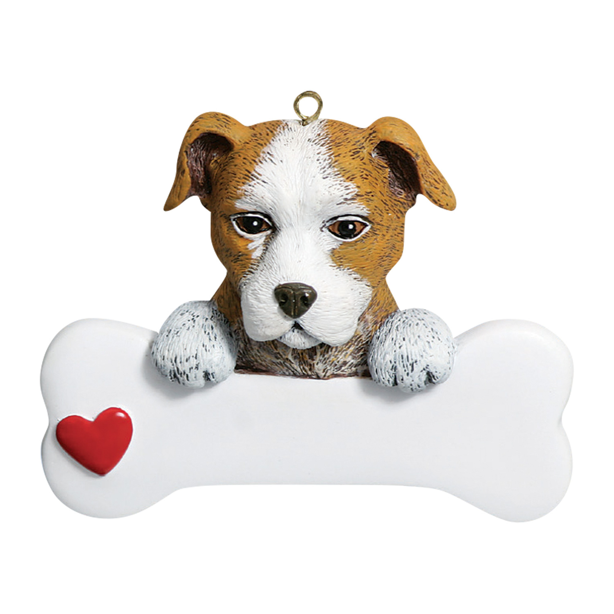 Personalized Staffordshire Dog Bone Christmas Ornament