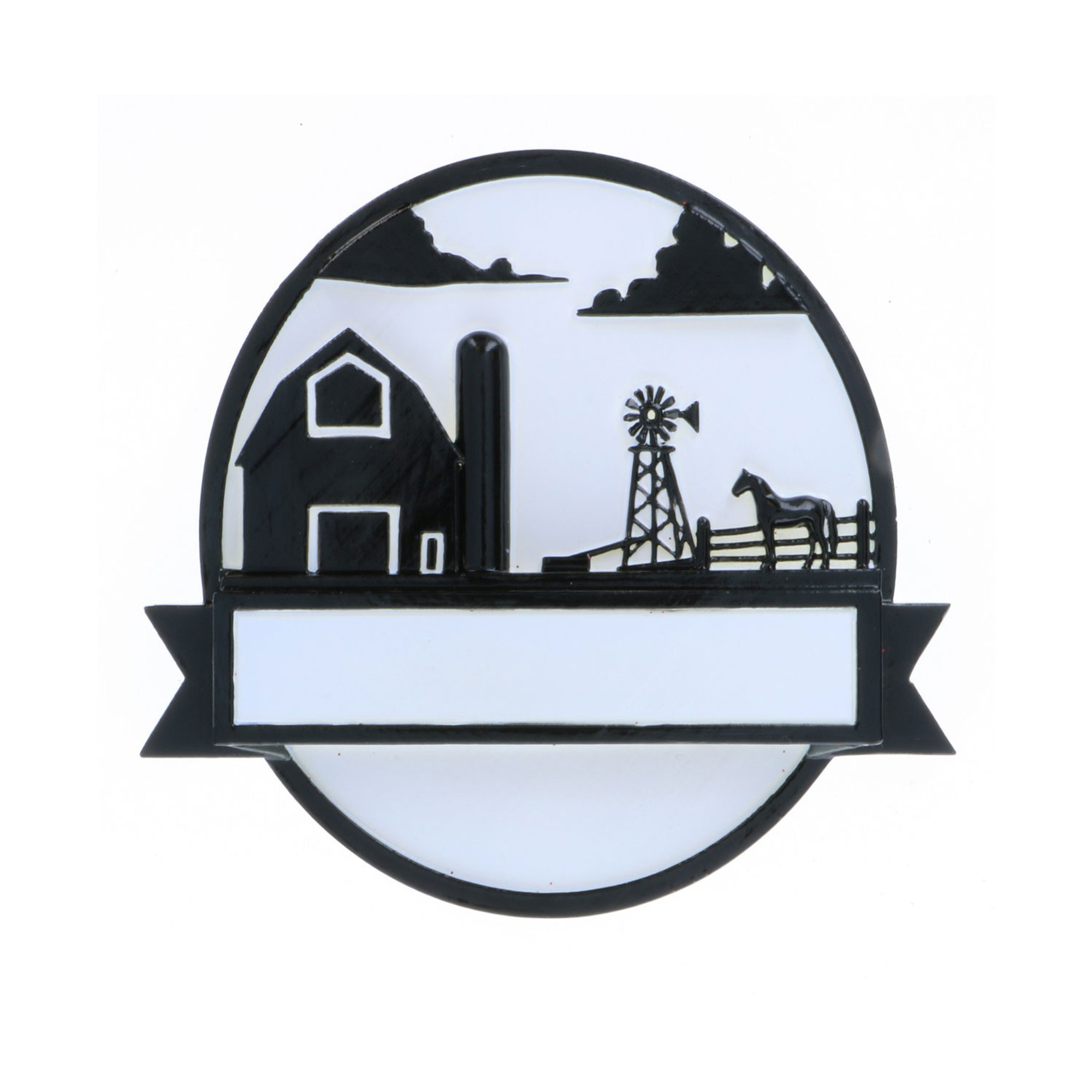 Personalized Farm Sign Black and White Christmas Ornament
